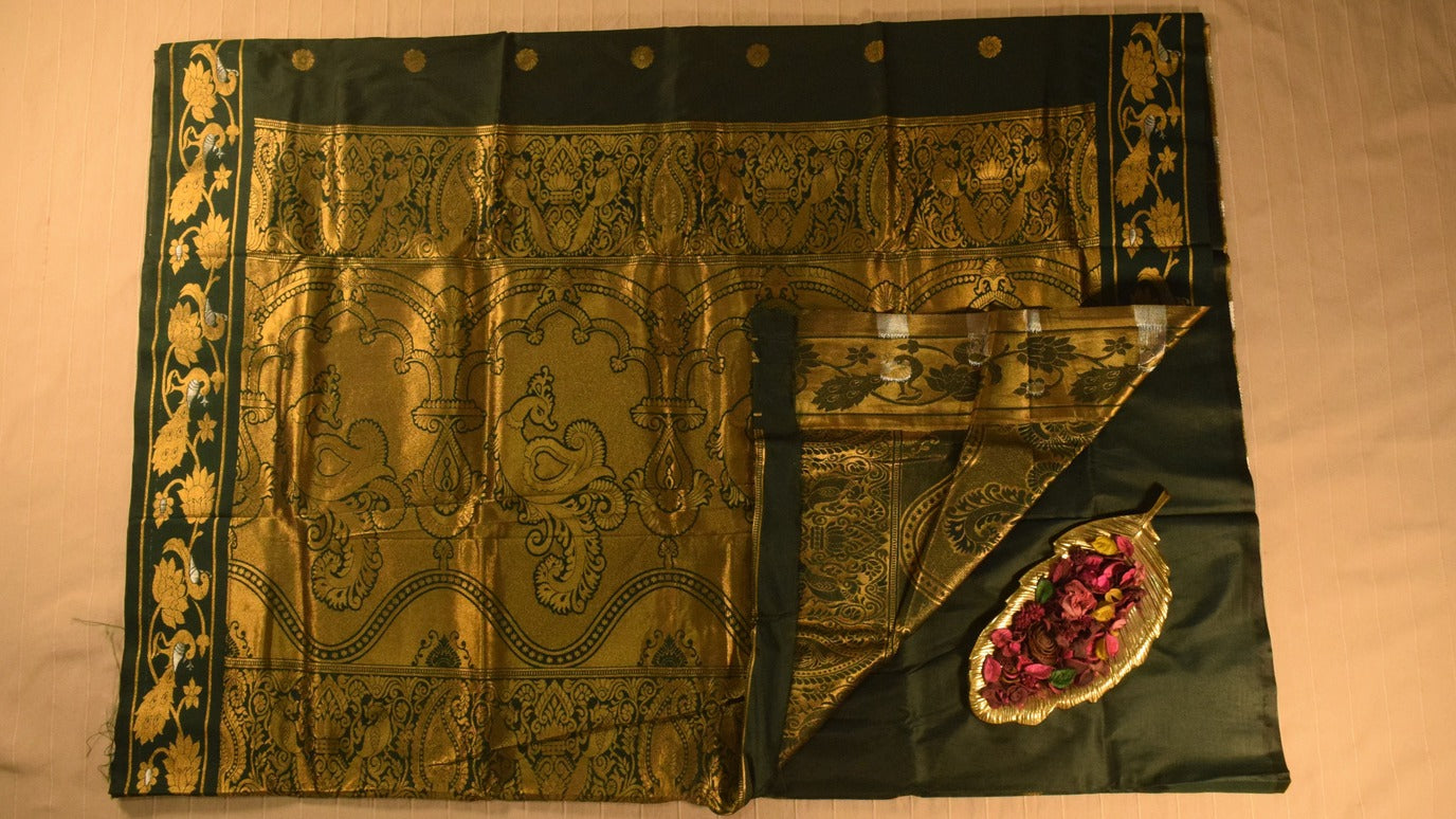 Deep Green Paithani Silk Saree