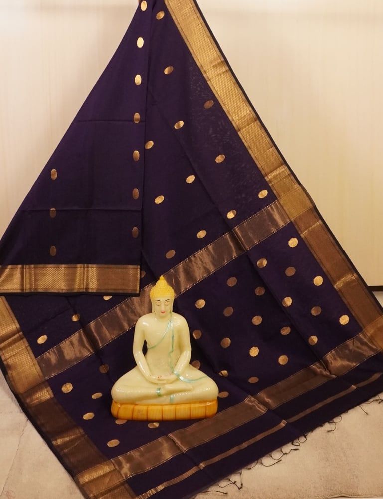 Elegant Mauve Traditional Handloom Maheshwari Saree