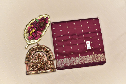 Heritage Maroon Banarasi Katan Silk Saree