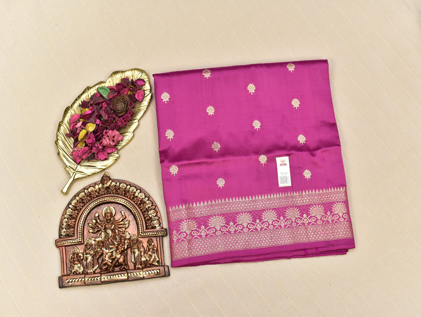 Magenta Banarasi Katan Silk Saree