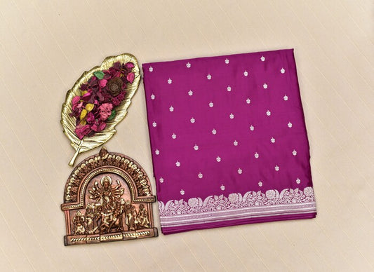 Royal Purple Banarasi Mashru Silk Saree