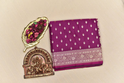 Imperial Purple Banarasi Mashru Silk Saree