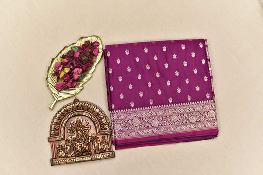 Imperial Purple Banarasi Mashru Silk Saree