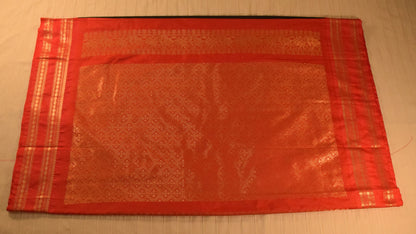 Black and Red Semi Gadwal silk saree