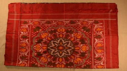 Black with Classic Red Border Pure handloom Pochampally Ikat Silk saree