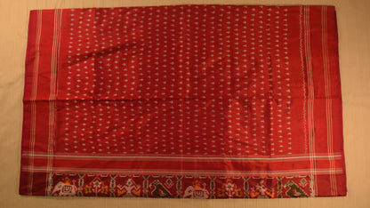 Classic Pink with White Motifs Pure handloom Pochampally Ikat Silk saree