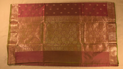 Elegant Maroon Banarasi Katan Silk Saree with Golden Zari Weaving