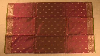 Elegant Maroon Banarasi Katan Silk Saree with Golden Zari Weaving