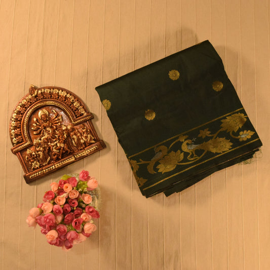 Deep Green Paithani Silk Saree