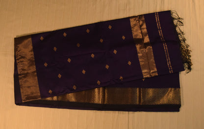 Classic Royal Purple Handloom Maheshwari Saree