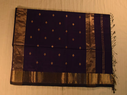 Classic Royal Purple Handloom Maheshwari Saree