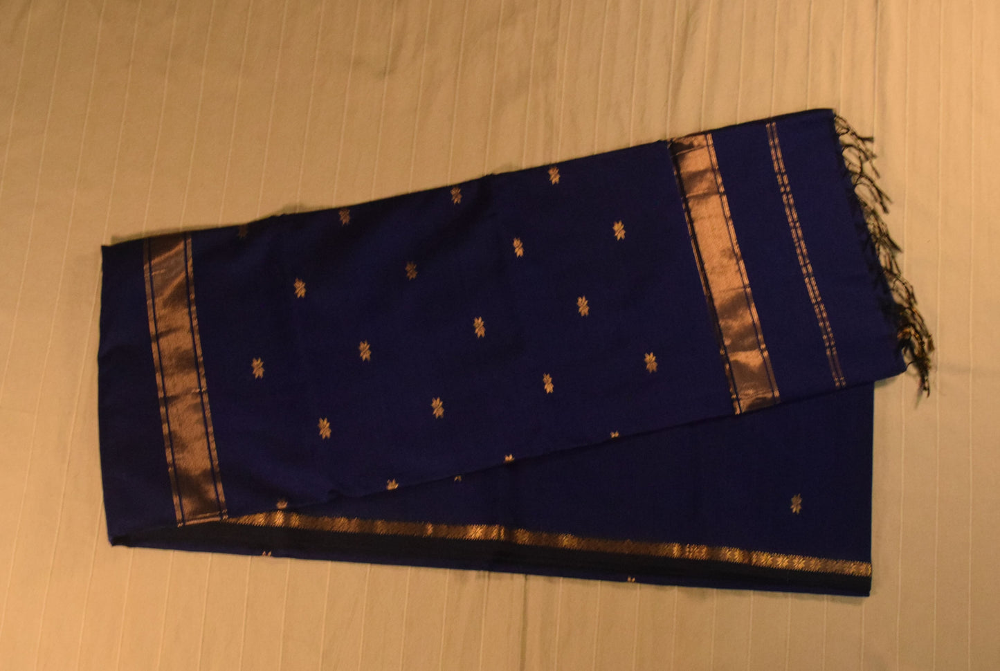 Sapphire Blue Handloom Maheshwari Saree