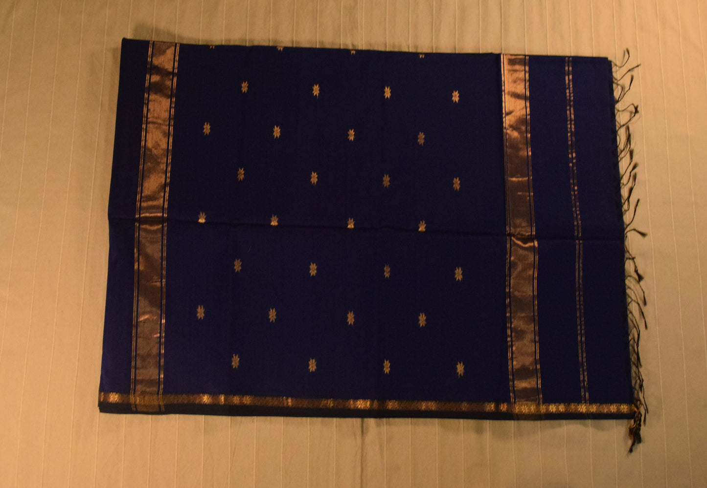 Sapphire Blue Handloom Maheshwari Saree