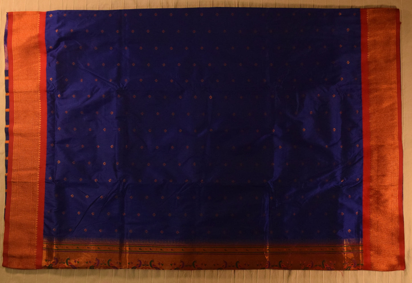 Royal Blue and Red Paithani Silk Saree