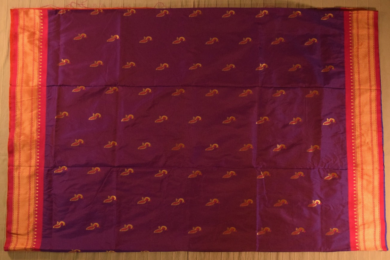 Regal Purple & Pink Paithani Silk Saree