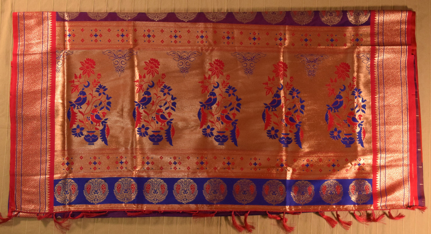 Royal Purple Paithani Silk Saree