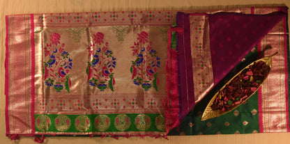 Emerald Green Paithani Silk Saree