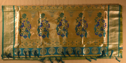 Teal Green Paithani Silk Saree