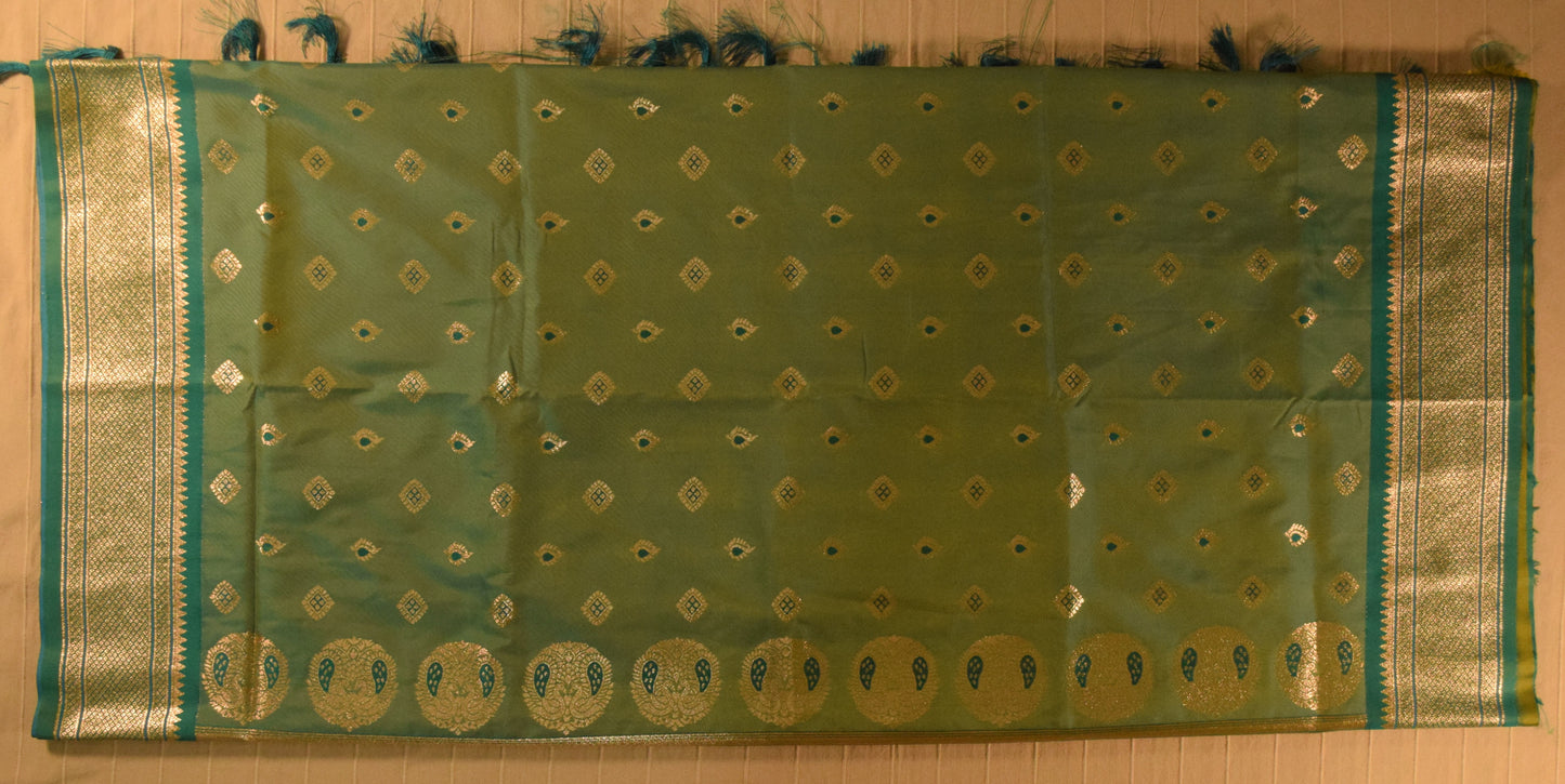 Teal Green Paithani Silk Saree
