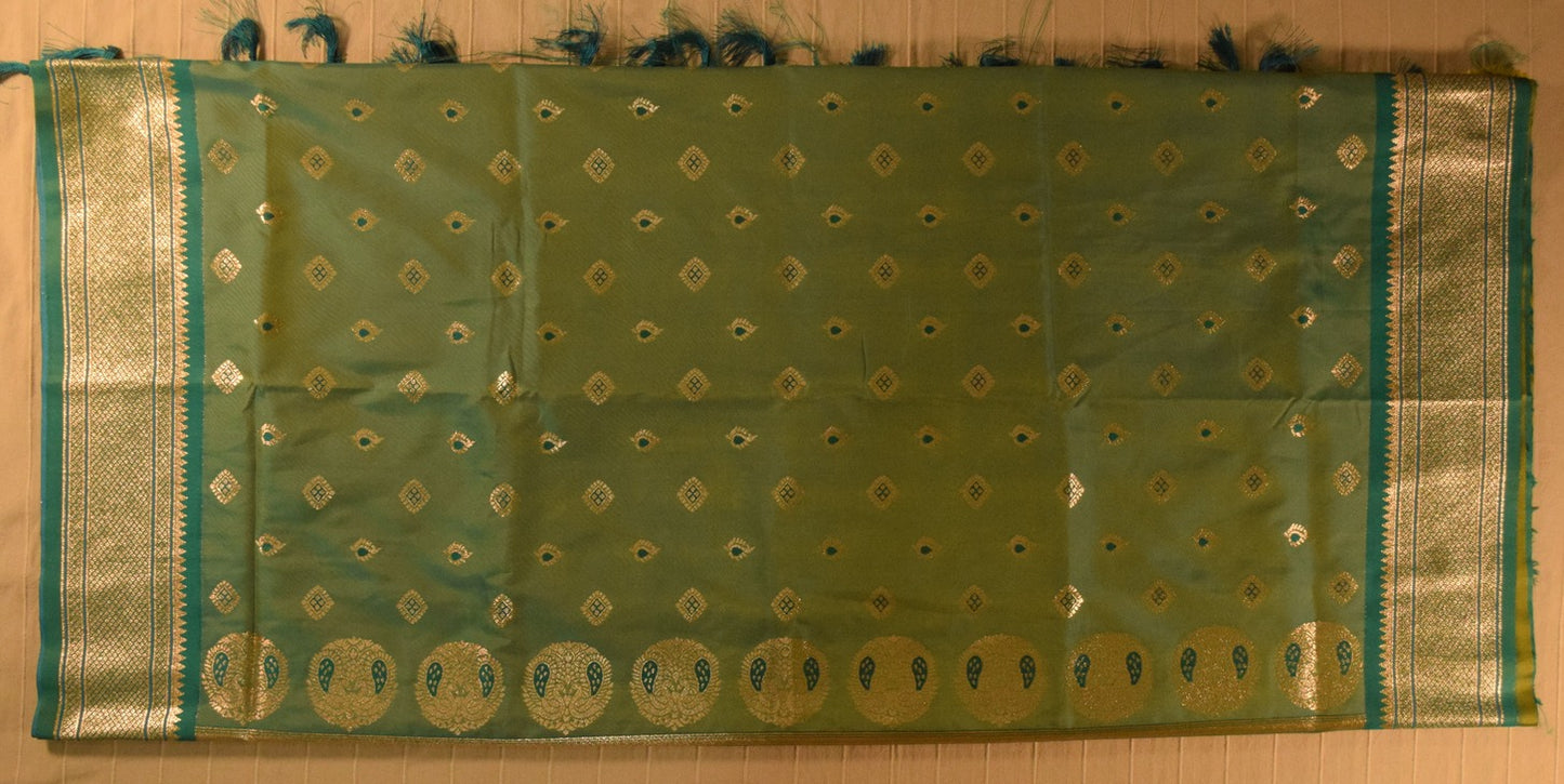 Teal Green Paithani Silk Saree