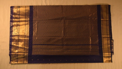 Rani Pink and Navy Blue Semi Gadwal silk saree