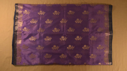 Charming Lavender Semi Banarasi Silk Saree