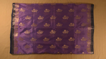 Charming Lavender Semi Banarasi Silk Saree