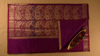 Majestic Magenta Semi Banarasi Silk Saree