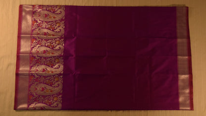 Majestic Magenta Semi Banarasi Silk Saree