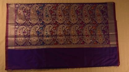 Royal Purple Semi Banarasi Saree