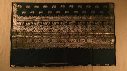 Classic black Semi Banarasi Saree