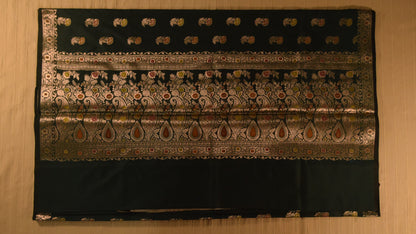 Classic black Semi Banarasi Saree