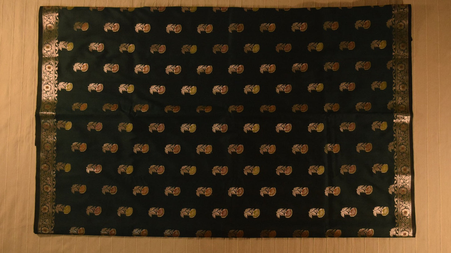 Classic black Semi Banarasi Saree