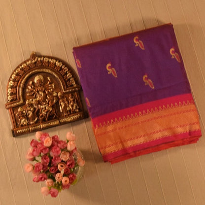 Regal Purple & Pink Paithani Silk Saree