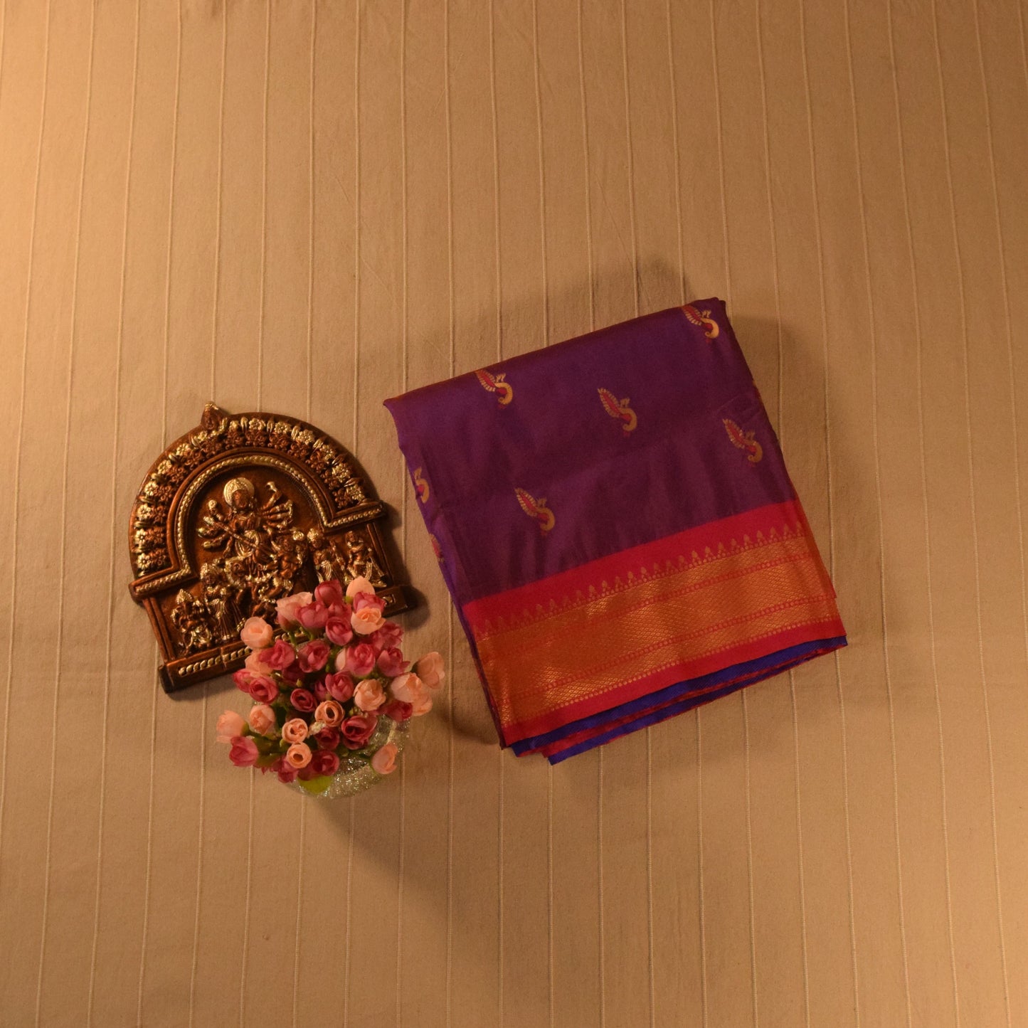 Regal Purple & Pink Paithani Silk Saree