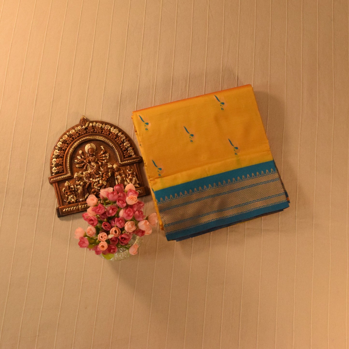 Yellow & Blue Paithani Silk Saree