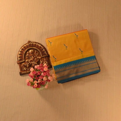Yellow & Blue Paithani Silk Saree
