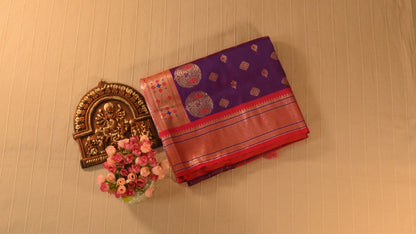 Royal Purple Paithani Silk Saree