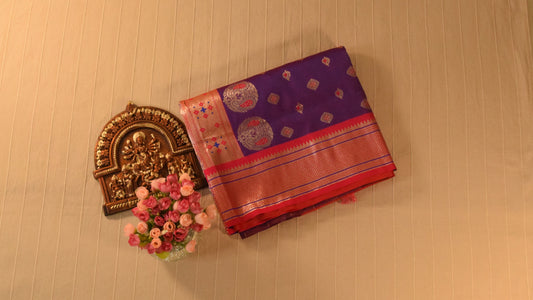 Royal Purple Paithani Silk Saree