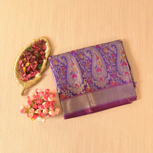 Royal Purple Semi Banarasi Saree