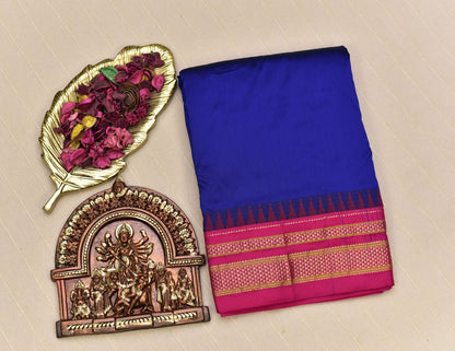 Royal Blue & Magenta Pink Ilkal Saree