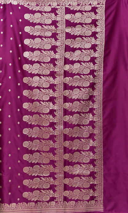 Royal Purple Banarasi Mashru Silk Saree