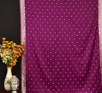 Royal Purple Banarasi Mashru Silk Saree