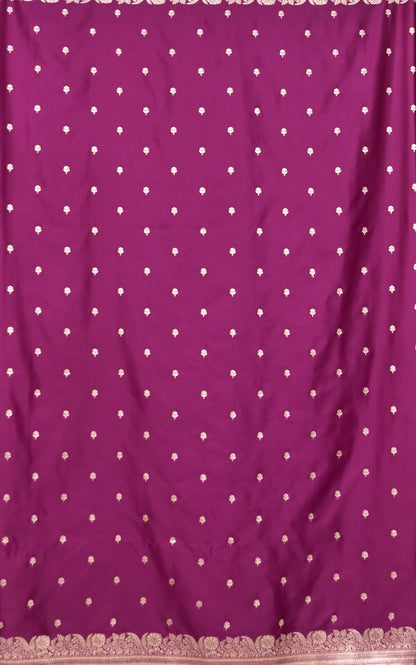 Royal Purple Banarasi Mashru Silk Saree