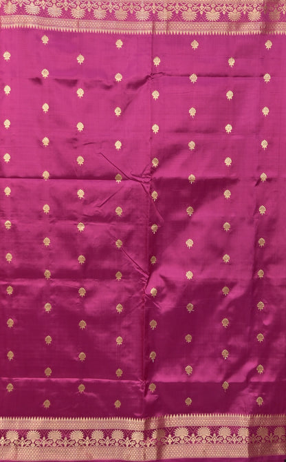 Magenta Banarasi Katan Silk Saree