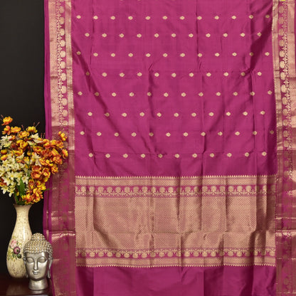 Magenta Banarasi Katan Silk Saree
