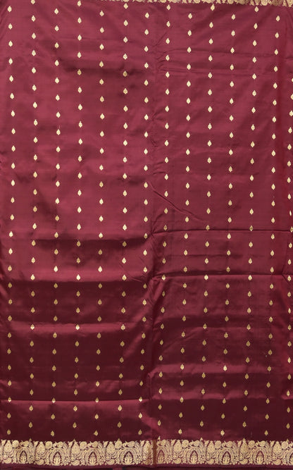 Heritage Maroon Banarasi Katan Silk Saree