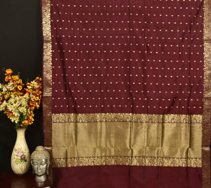 Heritage Maroon Banarasi Katan Silk Saree
