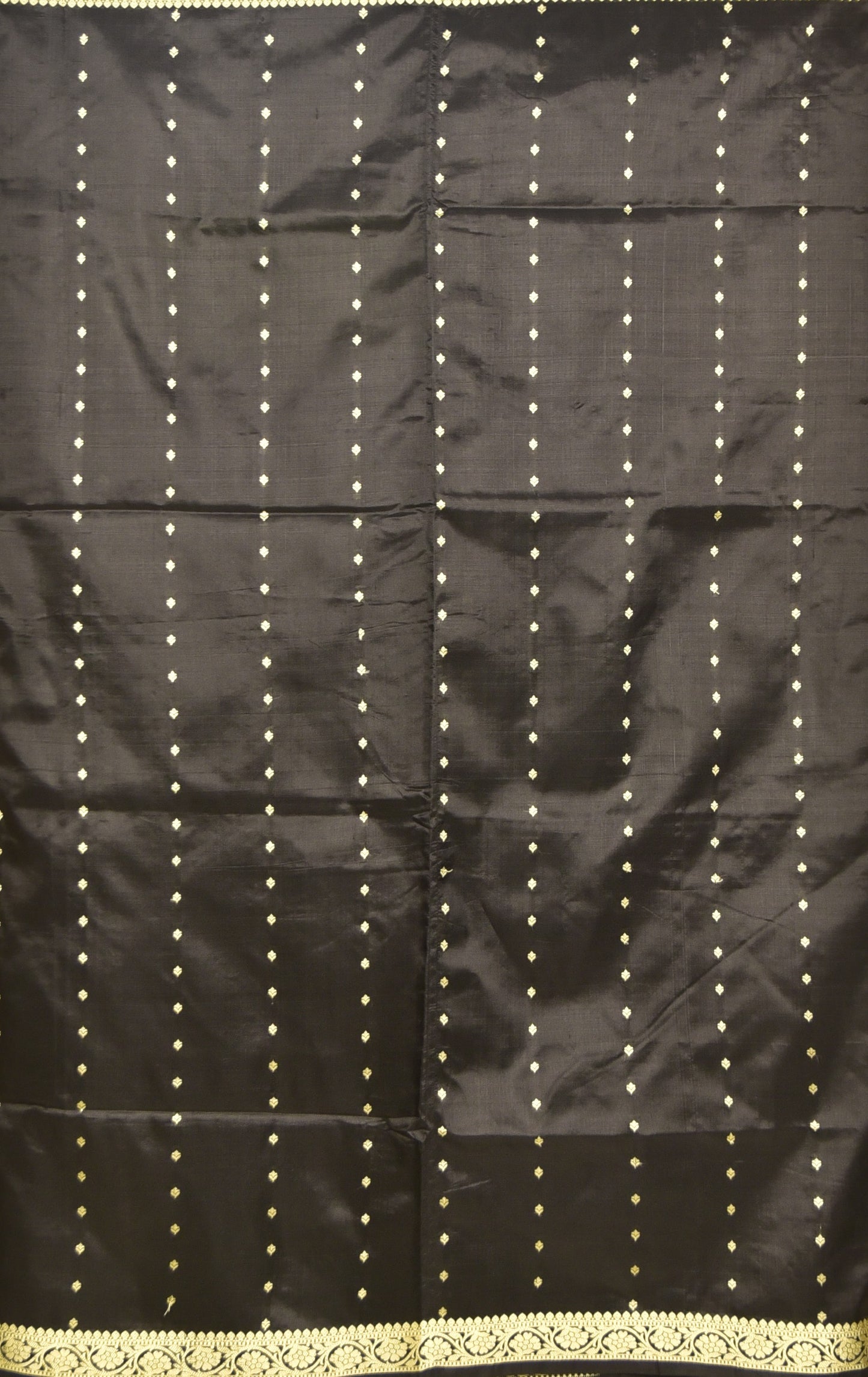 Midnight Black Banarasi Katan Silk Saree