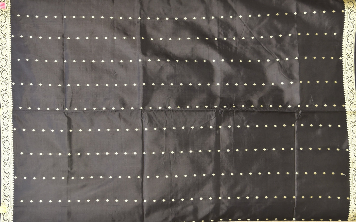 Midnight Black Banarasi Katan Silk Saree